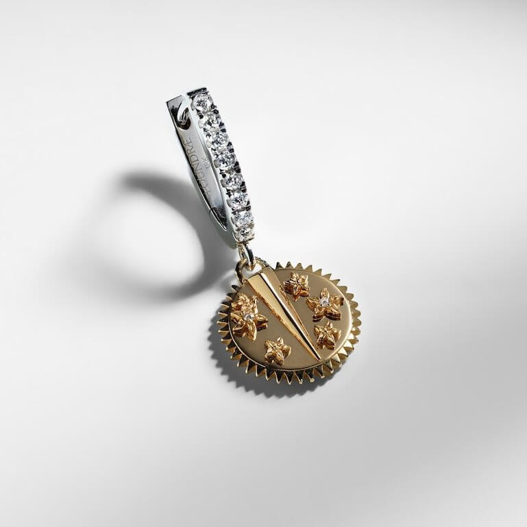 The "Resilience" Amulet Medallion – 18K Gold Plated Celestial Hoops - Aruary Studio ｜ Artisanal Jewelry