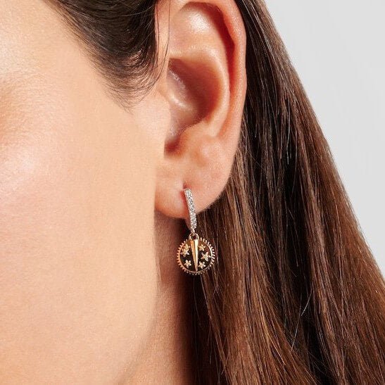 The "Resilience" Amulet Medallion – 18K Gold Plated Celestial Hoops - Aruary Studio ｜ Artisanal Jewelry