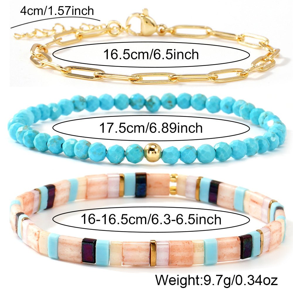 Tila Bead & Semi - Precious Stone Bracelet Set | Boho Layered Jewelry - Aruary Studio ｜ Artisanal Jewelry