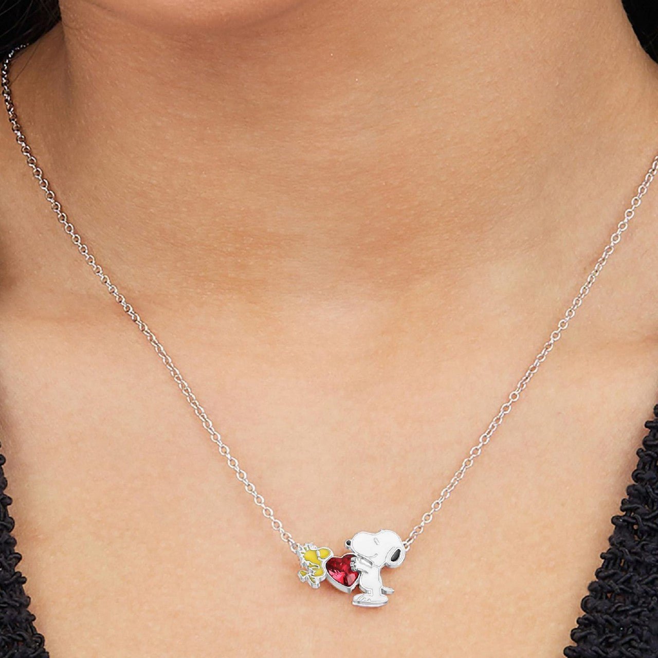 Titanium Steel Snoopy Hoop Necklace - Aruary Studio ｜ Artisanal Jewelry