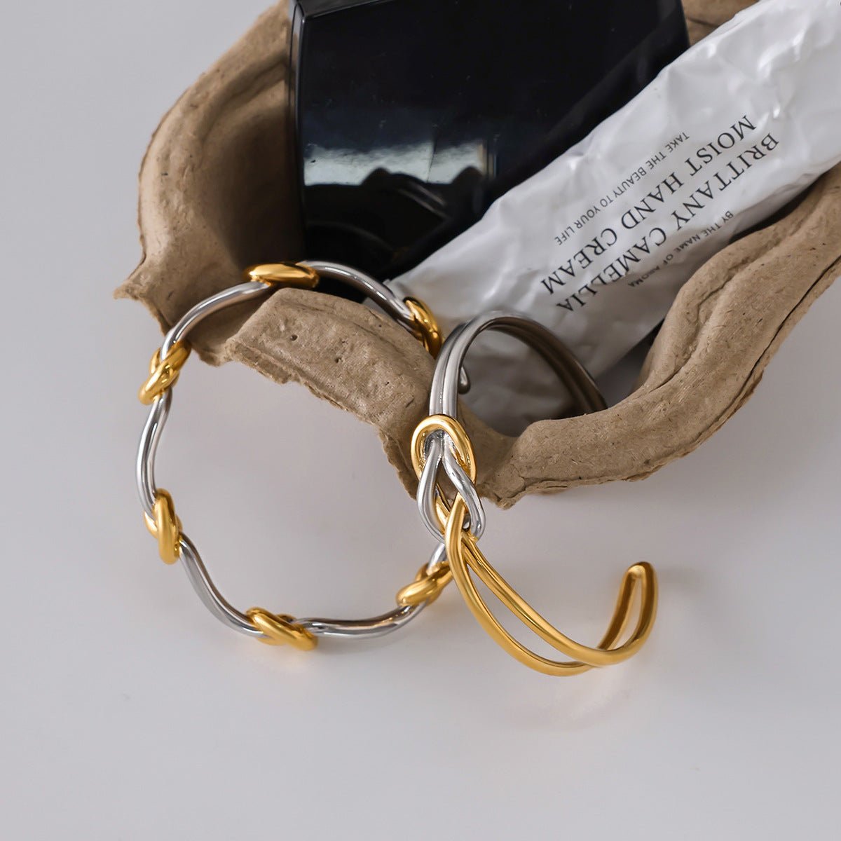 Two - Tone Knot Bracelet - Adjustable Stackable Durable Gold & Silver Thread Wrap Bracelet for Everyday Wear - Aruary Studio ｜ Artisanal Jewelry