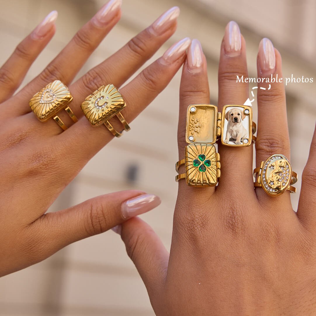 Vintage - Inspired Celestial Secret Locket Ring - Aruary Studio ｜ Artisanal Jewelry