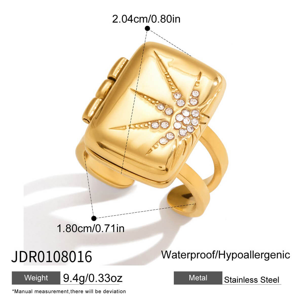 Vintage - Inspired Celestial Secret Locket Ring - Aruary Studio ｜ Artisanal Jewelry