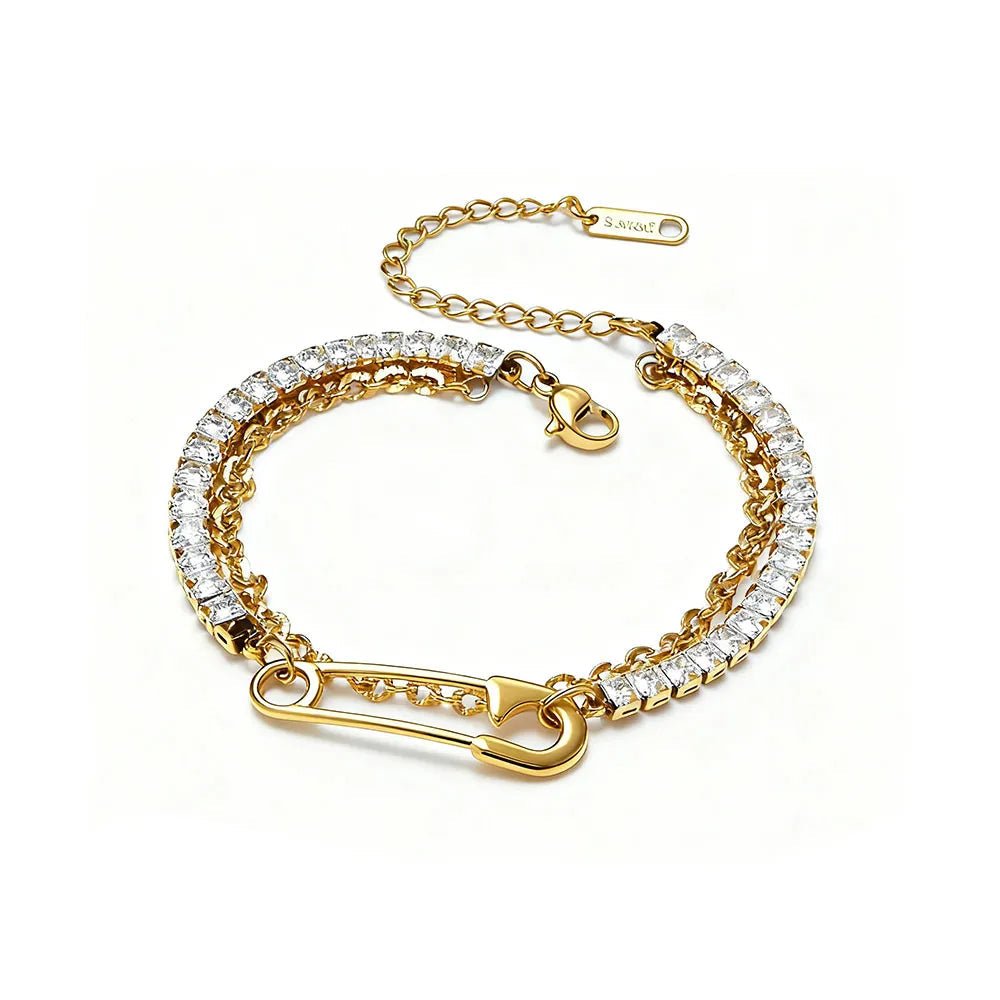 Where raw industrial edge meets gilded sophistication. This deconstructed "paperclip" chain—studded with fiery zircons—redefines modern luxury for the rule - breakers. - Aruary Studio ｜ Artisanal Jewelry