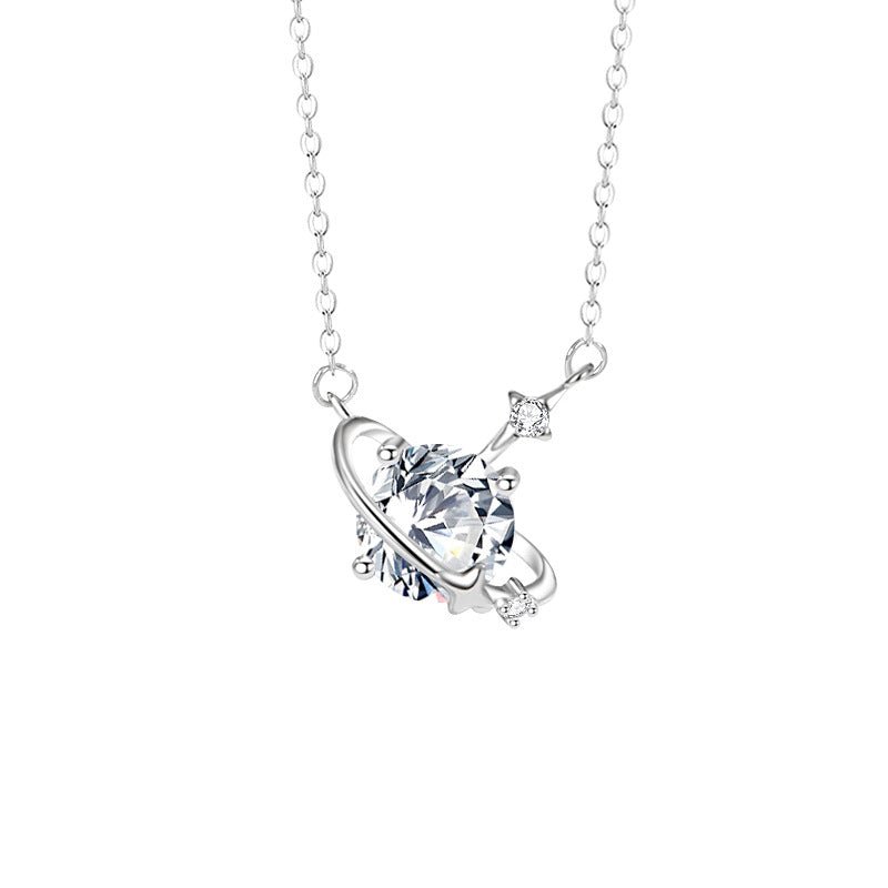 Zodiac Birthstone Clavicle Necklace | 925 Sterling Silver with 5A Zircon - Personalized Celestial Charm - Aruary Studio ｜ Artisanal Jewelry